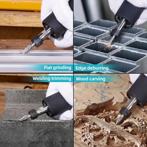 مطحنة قوالب لاسلكية من Seesi مقاس 6 مم، مطحنة كهربائية بـ 3 سرعات بحد أقصى 25000 دورة في الدقيقة مع بطارية 2 × 4.0 أمبير في الساعة وشاحن سريع، مطحنة قوالب بدون فرش مع 4 رؤوس طحن لطحن المعادن وتلميعها in Kuwait