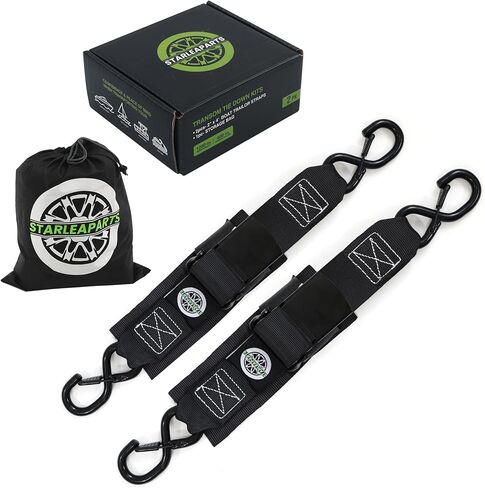 StarLeaparts Transom Tie Down Kits (2PK) -2" x 4' Boat Transom Straps,1200lb Guarantee Break Strength Boat Straps for Trailer, Boat or Kayak Secure(Green) in Saudi Arabia