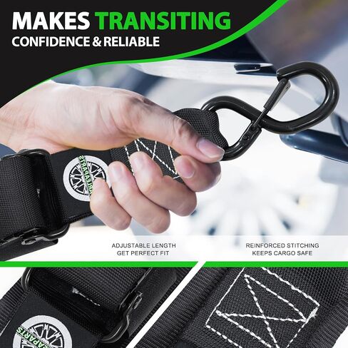 StarLeaparts Transom Tie Down Kits (2PK) -2" x 4' Boat Transom Straps,1200lb Guarantee Break Strength Boat Straps for Trailer, Boat or Kayak Secure(Green) in Saudi Arabia