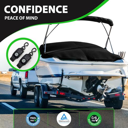 StarLeaparts Transom Tie Down Kits (2PK) -2" x 4' Boat Transom Straps,1200lb Guarantee Break Strength Boat Straps for Trailer, Boat or Kayak Secure(Green) in Saudi Arabia