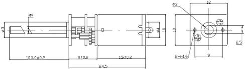 DC 6/12V N20 Metal Speed Reduction Motor Micro Electric Motor with Long Output Shaft M4 x 100mm(6V 100RPM) in Saudi Arabia