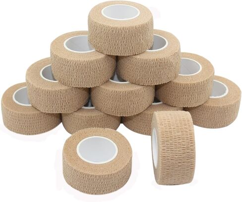 Self Stick Cohesive Bandage Latex 1"x5 Yards First Aid Bandages Stretch Sport Wrap Vet Tape for Wrist Ankle Sprain and Swelling,Skin in Saudi Arabia