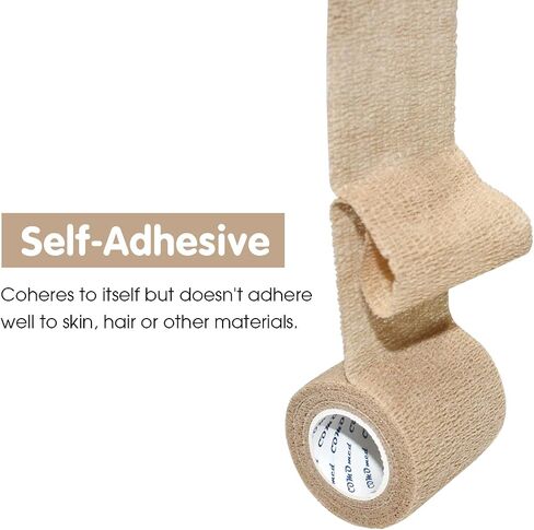 Self Stick Cohesive Bandage Latex 1"x5 Yards First Aid Bandages Stretch Sport Wrap Vet Tape for Wrist Ankle Sprain and Swelling,Skin in Saudi Arabia