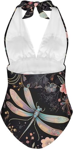 ZOUTAIRONG S-3XLWomens قطعة واحدة المايوه الخامس الرقبة ثوب السباحة الصليب عارية الذراعين مايوهات الدانتيل يصل ملابس السباحة in Saudi Arabia