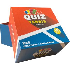 Tennis Quiz Board Game - 220 Fun & Challenging Trivia Cards for Tennis Lovers, Test Your Knowledge & Memory, Easy to Play for All Ages | 5 Engaging Topics Include Records, Players & More