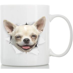 Winston & Bear Happy Chihuahua Mug - Ceramic Chihuahua Coffee Mug - Perfect Chihuahua Gifts - Funny Cute Chihuahua Dog Coffee Mug for Dog Lovers (15oz)