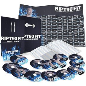 RIPT90 FIT: برنامج تمرين لمدة 90 يومًا مع 12+1 مقاطع فيديو للتمرين + تقويم التدريب ومتتبع اللياقة البدنية ودليل التدريب وخطة التغذية in Kuwait