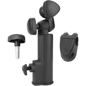 Trolley Umbrella Holder, Universal Push Cart Umbrella Mount Umbrella Stand Attachment with Adjustable Handle Connector for Cart Handles