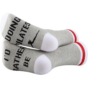 G2TUP 2 Pairs Pilates Gift Socks I'd Rather Be Doing Pilates Socks Pilates Lover Socks Pilates Instructor Socks