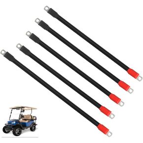 Golf Cart Battery Cable 4 Guage Golf Cart Battery Cable Wiring Set for EZGO TXT Medalist 1994-Up Models(Set of 5)