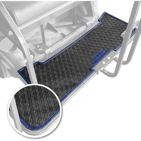 Xtreme Mats E-Z-GO Golf Cart Floor Mats for Rear Seat Kits & Rear Facing Foot Rests - Fits Select E-Z-GO RXV and TXT Rear Seat Kits - Blue Trim