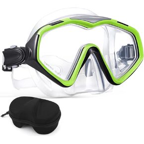 Professional Snorkel Diving Mask, Ultra Clear Lens with Wide View Tempered Glass Snorkeling Mask Gear,Anti Leakage Scuba Mask, Silicone Swimming Goggles Mask for Adults