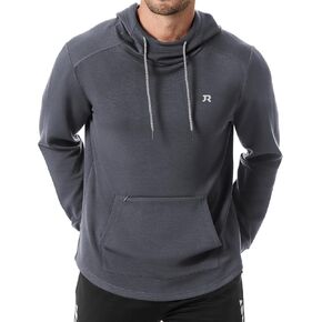 JMIERR Mens Athletic Hoodies Sport Sweatshirt Solid Muscle Fit Drawstring Pullover Sweatshirts with Zipper Kanga Pockets