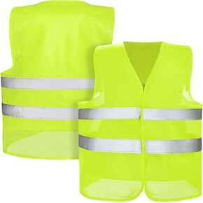 JaGely High Visibility Safety Vest Bulk Reflective Mesh Security Vest for Men Women Work Cycling Runner Neon