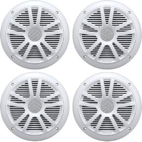 4) New Boss Audio MR6W 6.5" 180W Dual Cone Marine/Boat Speakers Stereo- White