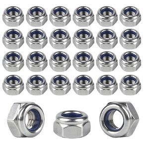 80-Piece Hex Nuts, Metric Lock Nuts, Stainless Steel Nylon Insert Lock Nut Assortment Kit, Lock Washers Lock Nuts for Bolt Screws - 5/16" (M8)
