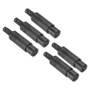 PATIKIL S-Video DIN Mini Female Socket 6 Pin Signal Transmission for TV, DVD Player Pack of 5
