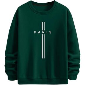 SOLY HUX Sweatshirts for Men Letter Print Long Sleeve Crew Neck Casual Pullover Tops