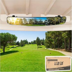 10L0L Wide Rear View Mirror for EZGO, Club Car, Yamaha, Universal Golf Cart Rear View Mirror