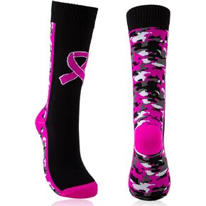 Breast Cancer Awareness Football Socks Pink Ribbon Athletic Thigh High Socks pink socks breast cancer Over the Calf Socks Softball Soccer Football Socks for Women Men Breast Cancer Gifts for Women (M)