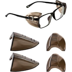 2/4 Pairs Eye Glasses Side Shields, Flexible Slip on Side Shields for Prescription Glasses Fits Small to Medium Eyeglasses