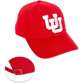 Desert Cactus University of Utah Baseball Hat UT Utes Brimmed Embroirderd Hats Cap Adjustable Cloth Strap Adult (Style C) Red