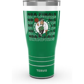 كأس سفر Tervis Traveller NBA Boston Celtics - أبطال نهائيات NBA 2024، كوب سفر معزول ثلاثي الجدران يحافظ على المشروبات باردة وساخنة، 30oz، من الفولاذ المقاوم للصدأ