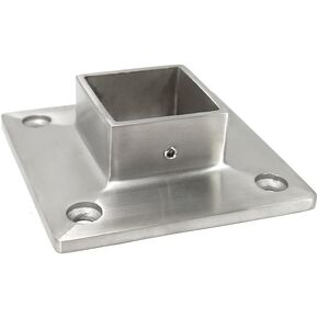 Stainless Steel 316 Grade Floor or Wall Base Flange for 1-1/2" x 1-1/2" Post