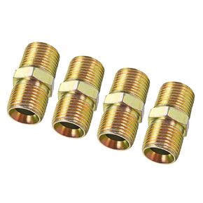 uxcell Hex Nipple G1/2 Male X G1/2 Male Carbon Steel Pipe Tube Fitting 4Pcs