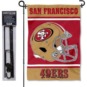 WinCraft San Francisco 49ers Helmet Garden Flag and Flagpole Mount