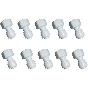 Straight 3/8" Female Thread to 3/8" OD Tube Quick Connector Tubing Fittings for Water Purifiers Filters Reverse Osmosis Systems accessories,5pcs.