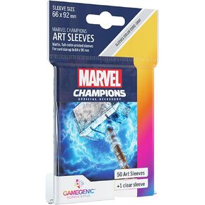 Gamegenic Marvel Champions The Card Game Official Captain America Art Sleeves | Pack of 50 Art Sleeves and 1 Clear Sleeve | Card Game Holder | Use with TCG and LCG Games | Made by Fantasy Flight Games