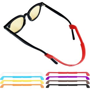 8 Pack Non-Slip Silicone Glasses Strap for Kids or Adults Sports with Elastic Soft to Prevent Glasses from Falling, Glasses Holder, Eyewear Retainers, SunGlasses Retainer