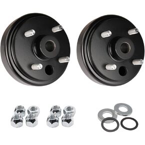 Golf Cart Large Hole Fine Splined Brake Drum kit, Suitable for 1991-Up EZGO 4 Cycle Gas Golf Carts, Replaces OEM# 21807-G1, 21807-G1P