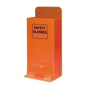 Brady 45670 8" Width x 18" Height x 4" Depth Tough Acrylic, Black on Fluorescent Orange Deluxe Visitor Spec Dispenser, Legend " Safety Glasses" - MVSDO