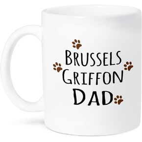 3dRose Brussels Griffon Dog Dad Mug, 11 oz, Black