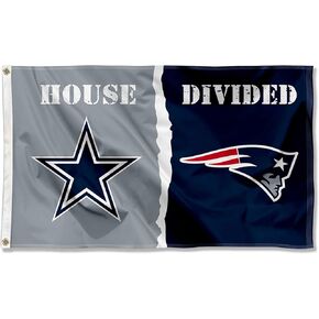 WinCraft Cowboys and Patriots House Divided Flag Rivalry Banner