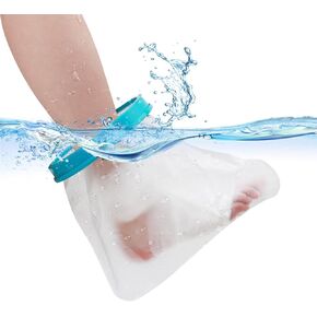 100% Waterproof Foot Cast Cover Wound Protector for Shower Bath, Watertight Cast Bag Covers for Broken Surgery Foot, Wound and Burns - Reusable [2024 New Upgrade]