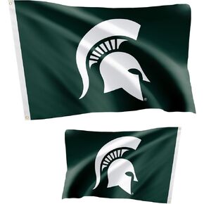 Desert Cactus Michigan State University Flag Double Sided Spartans MSU Banners 100% Polyester Indoor Outdoor 3x5 feet Flags (Double Sided - Flag 1)