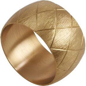 Saro Lifestyle Harlequin Napkin Rings (Set of 4), Gold