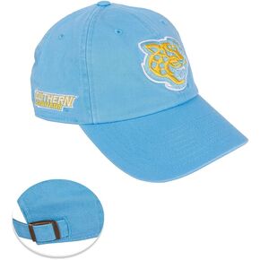 Desert Cactus Southern University Baseball Hat SU Jaguars Brimmed Embroirderd Hats Cap Adjustable Cloth Strap Adult (Style C) Blue