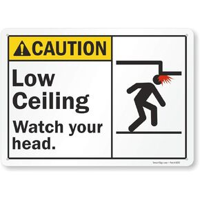 SmartSign - S2-0527-PL-10 Caution - Low Ceiling, Watch Your Head Sign by | 7" x 10" Plastic