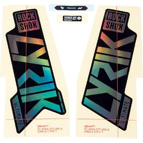 RockShox Fork Decal Kit - Lyrik Ultimate, 27.5"/29", Gloss Rainbow Foil/High Gloss Black