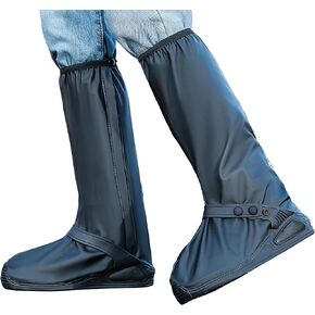 Rain Shoe Covers | Waterproof Shoe Covers for Men Women | Reusable Galoshes Overshoes (Black, Small)