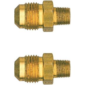 Orifice Connector Brass, 3/8 Inch Flare M x 1/8 Inch MNPT, 2 Count
