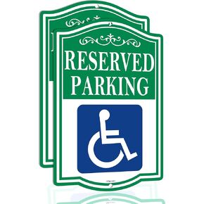 Reserved Parking Signs Handicap Parking Sign with Picture of Wheelchair Sign 12" x 18" Metal Rust Free Aluminum UV Protected Waterproof Easy Mounting Outdoor Use 2 Pack