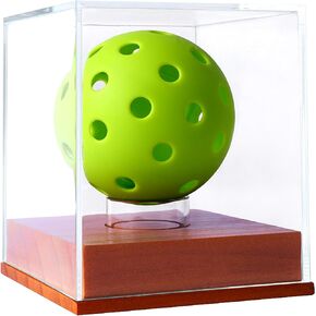 Pickleball Gifts and Pickleball Trophy: Pickleball Display Case with Acrylic Box and Wooden Base - Led Light Up Pickleball Include