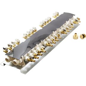 Apollo PEX 6907928CP 28 Port PEX Manifold (3/4-inch Inlets, 1/2-inch Outlets) with Shutoff Valves