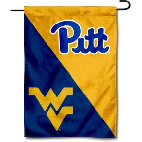 Pitt Panthers vs WVU Mountaineers House Divided Garden Flag Banner