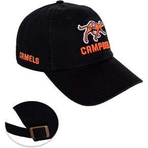 Desert Cactus Campbell University Baseball Hat Fighting Camels CU Brimmed Embroirderd Hats Cap Adjustable Cloth Strap Adult (Style A)